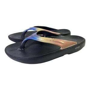 OOFOS Women's Sandals - Black and Iridescent